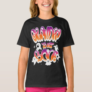 T-shirt Grand-Père Est Mon Enfant Bois Halloween Ghosts mi