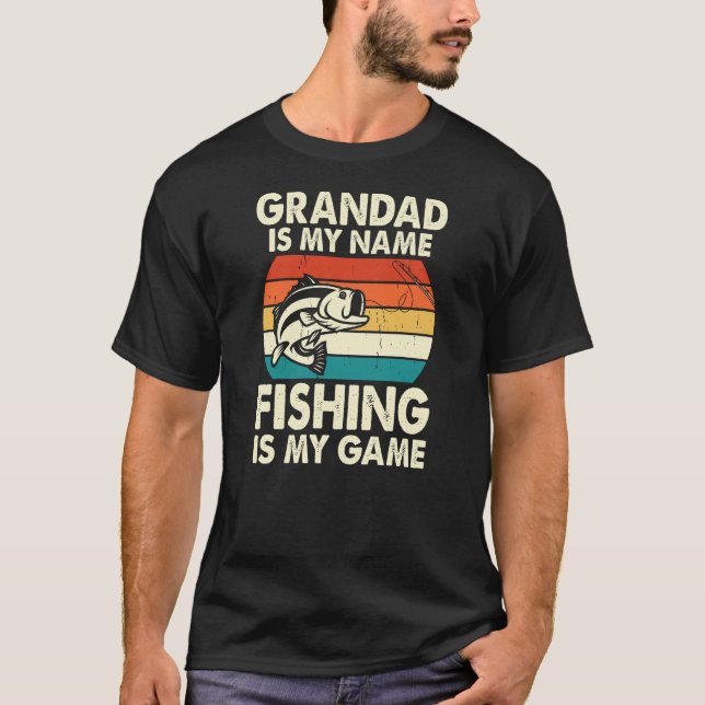 T-shirt Grand-père est mon nom la pêche est mon jeu (Devant)