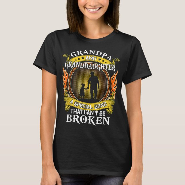 T-shirt Grand-père et grand-fille lien spécial qui ne peut (Devant)