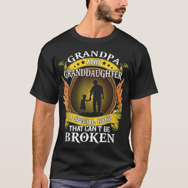 T-shirt Grand-père et grand-fille lien spécial qui ne peut (Devant)
