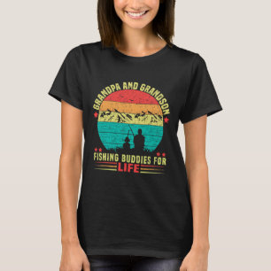T-shirt Grand-Père Et Grand-Fils Épouses De Pêche À Vie 1