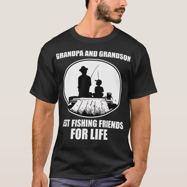 T-shirt Grand-père et grand-fils meilleurs amis de pêche p (Devant)