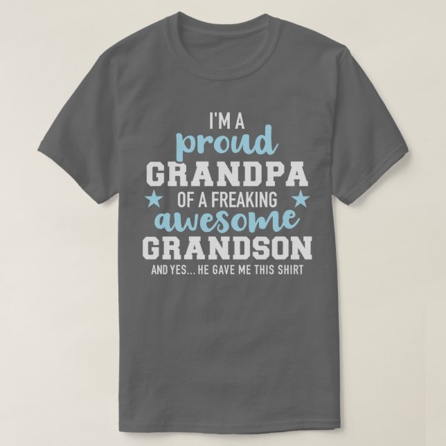 T-shirt Grand-père fier d'un petit-fils génial (Design devant)