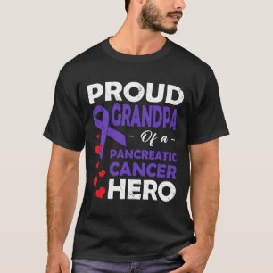 T-shirt Grand-Père Fière D'Un Héros Du Cancer Pancréatique