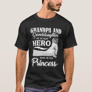 T-shirt Grand-père Grand-fille Héros Princesse Fête des pè