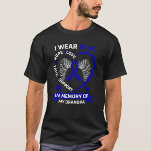 T-shirt Grand-Père Je Porte Du Bleu En Mémoire De Mon Gran