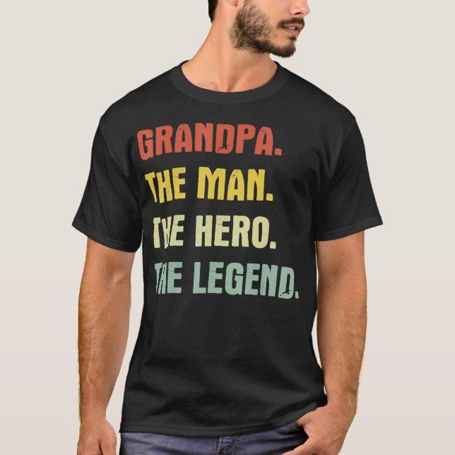 T-shirt Grand-père l'homme le héros la légende  (Devant)
