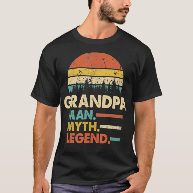 T-shirt Grand-Père L'Homme Le Mythe La Légende Pop Pop Pop (Devant)