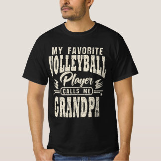 T-shirt Grand-Père Mon Joueur De Volley-ball Préféré M'App