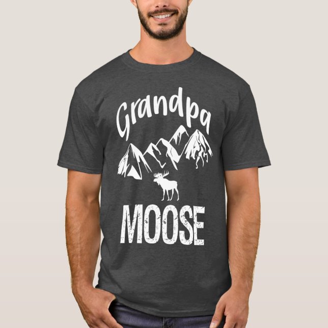 T-shirt Grand-père Moose Moose Moose Bois Animal (Devant)