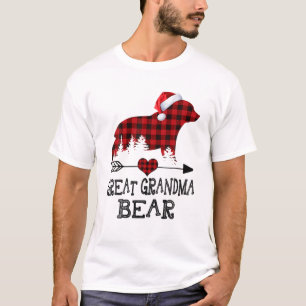 T-shirt Grand-père Ours Pajama de Noël Rouge Plaid Buffalo