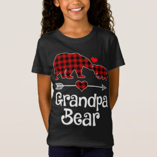 T-Shirt Grand-père Ours Pajama de Noël Rouge Plaid Buffalo