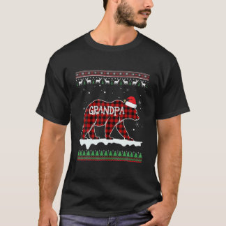 T-shirt Grand-Père Ours Père Noël Rouge Plaqué Pajamas De