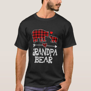 T-shirt Grand-père Ours Rouge Buffle Plaid Papier Ours Pap