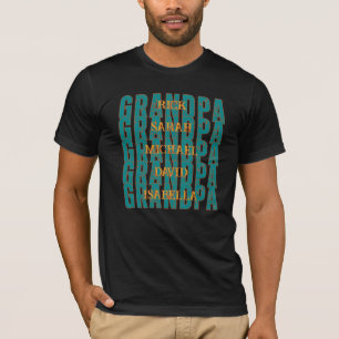 T-shirt Grand-père personnalisé avec cinq noms de grand-en