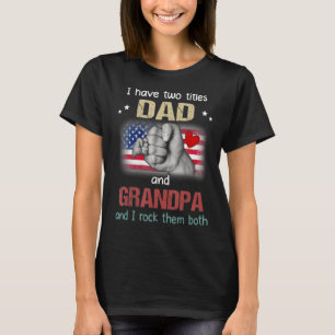 T-shirt Grand-Père Pour Hommes J'Ai Deux Titres Papa Et Gr