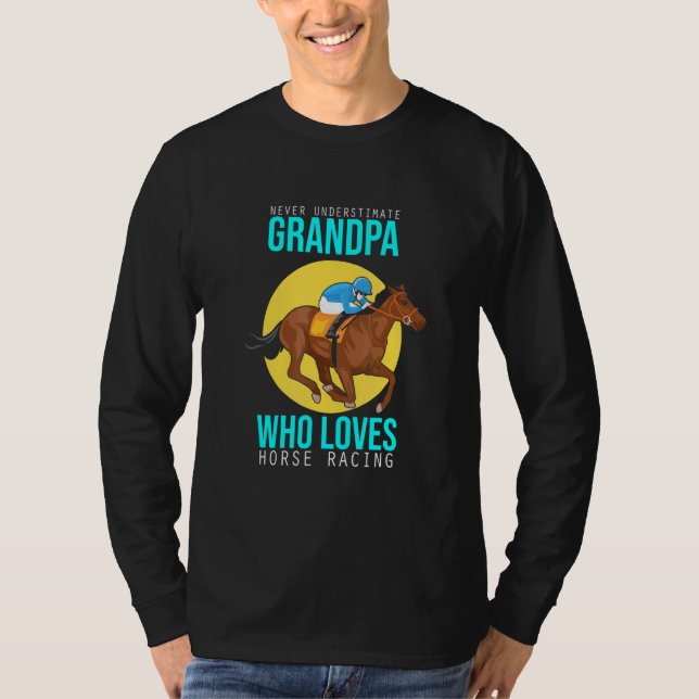 T-shirt Grand-Père Qui Aime La Course De Cheval Course De  (Devant)