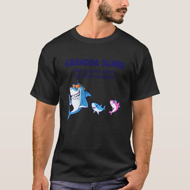 T-shirt Grand-Père Requin Comme Un Requin Normal Mais Plus (Devant)