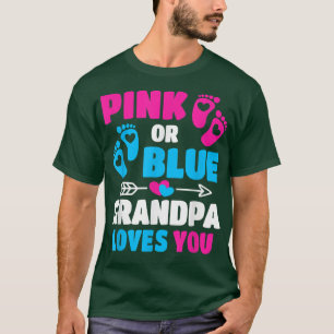 T-shirt Grand-Père Rose Ou Bleu Vous Aime Genre Révéler Bé