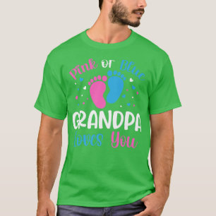 T-shirt Grand-Père Rose Ou Bleu Vous Aime Genre Révéler Bé