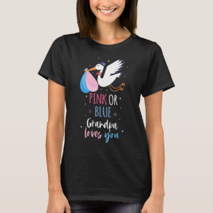 T-shirt Grand-Père Rose Ou Bleu Vous Aime Grand-Père Gende