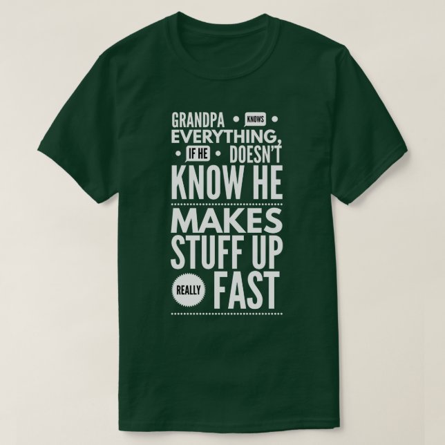 T-shirt Grand-Père Sait Tout Ce Qui Est Drôle Citations De (Design devant)