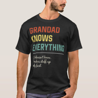 T-shirt Grand-père sait tout Funny Fête des pères Cadeau 1