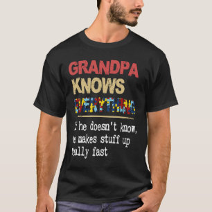 T-shirt Grand-père sait tout s'il ne connaît pas l'autisme