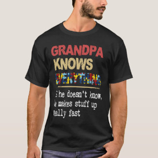 T-shirt Grand-père sait tout s'il ne connaît pas l'autisme