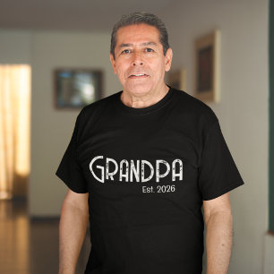 T-Shirt Grand-père Style Grunge Écriture Noire