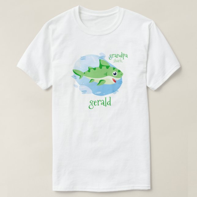 T-shirt Grand-père vert requin (Design devant)