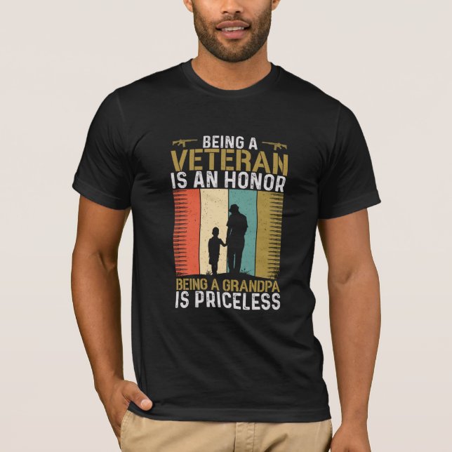 T-shirt Grand-père vétéran (Devant)