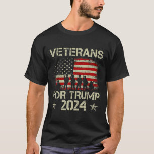 T-shirt Grand-père vétérans pour Trump 2024 drapeau améric