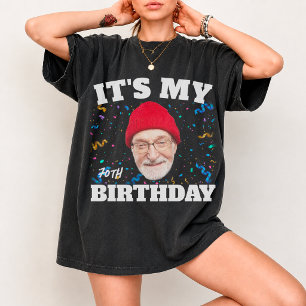 T-shirt Grand-père visage personnalisé c'est mon anniversa