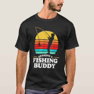 T-shirt Grand-père's Fishing Buddy Cute Retro Kid 80s Suns