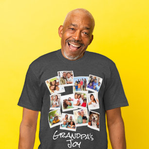 T-shirt Grand-père's Joy Photo Frame Collage Moderne tenda