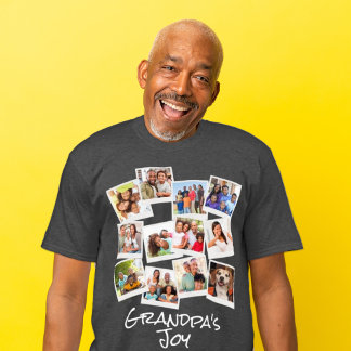 T-shirt Grand-père's Joy Photo Frame Collage Moderne tenda