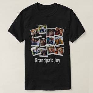 T-shirt Grand-père's Joy Photo Frame Collage Moderne tenda
