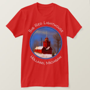 T-shirt Grand phare rouge - Art original