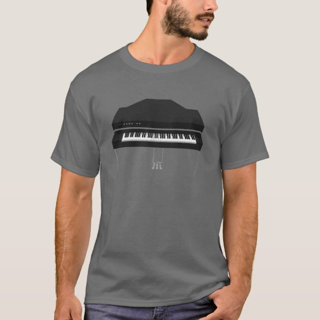 T-shirt Grand piano électrique : Modèle 3D: (Devant)
