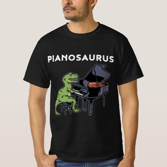 T-shirt Grand Piano Pianiste Cadeau Dinosaure Musique Pian (Devant)