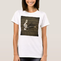 Grand Piano Treble Clef Bronze Partition