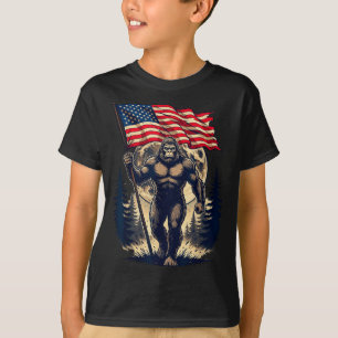 T-shirt Grand pied bigfoot sasquatch drapeau américain pat