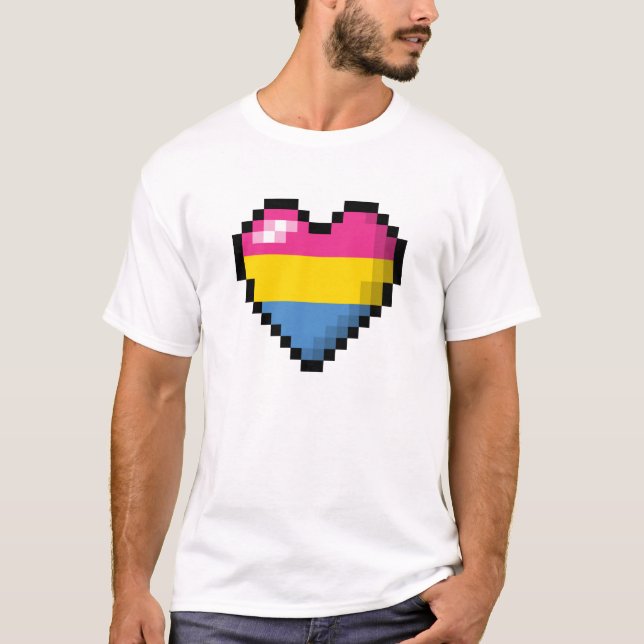 T-shirt Grand Pixel Coeur Design dans le drapeau de la Fie (Devant)