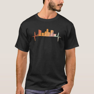 T-shirt Grand Rapids Michigan Skyline Heartbeat Retro Vint