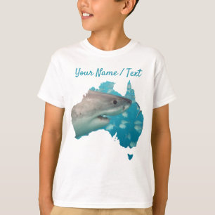 T-shirt Grand requin blanc Australie Garçons bleus et bla
