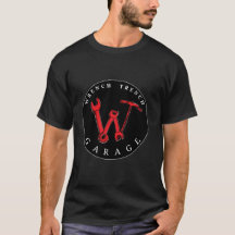 Grand rouge de logo de WTG sur le noir