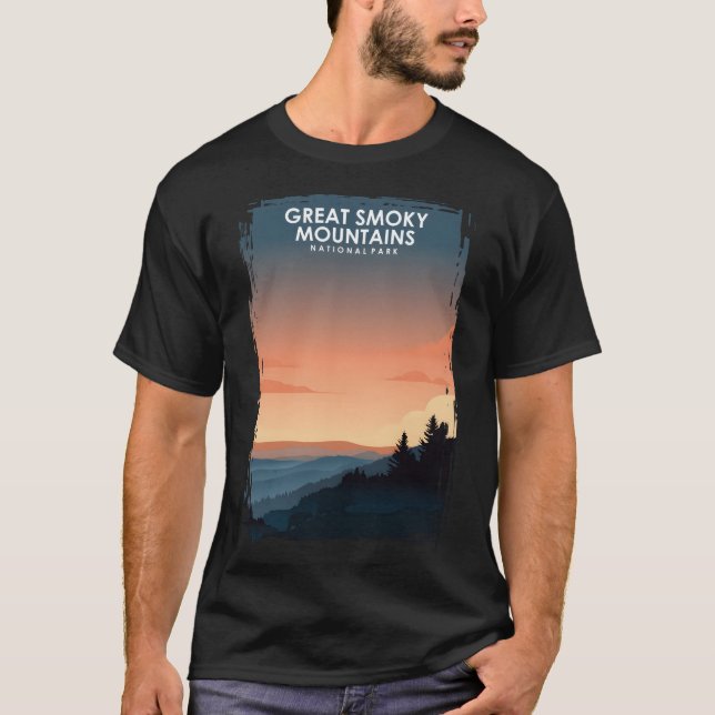 T-shirt Grand Smoky Mountains National Park Affiche de voy (Devant)