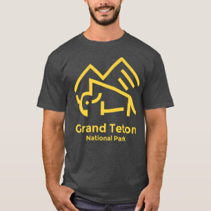 T-shirt Grand Teton National Park Wyoming Minimaliste Rétr