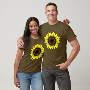 T-shirt Grand tournesol jaune doré